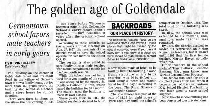 Goldendale Public School Write-up, 2004